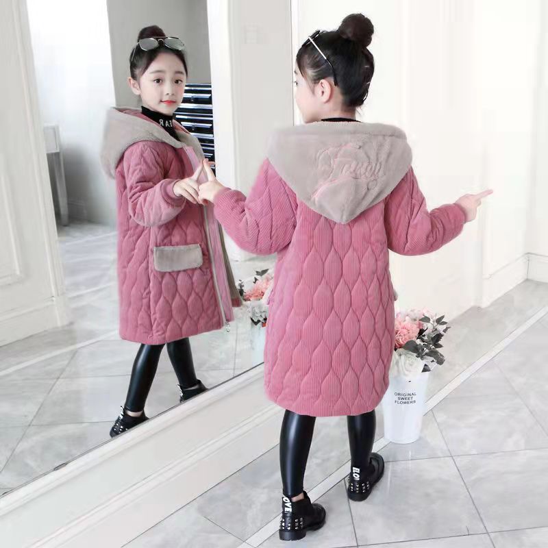 freundlicher Mädchen Baumwolle Gefütterte lässig Parkas Mantel Winter Schneeanzug freundlicher Lange Dicke Warme Jacke Teenager Outfits 4 6 8 10 12 13