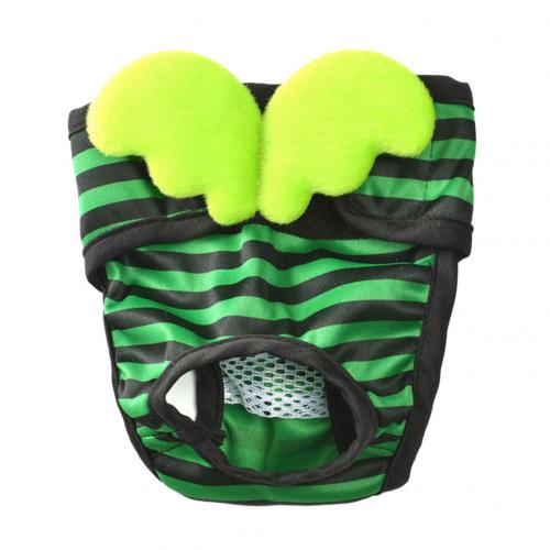 Striped S-XL Dog Physiological Pants Diaper Washable Female Dog Shorts Panties Menstruation Sanitary Underwear Briefs For Dog: Green / XL