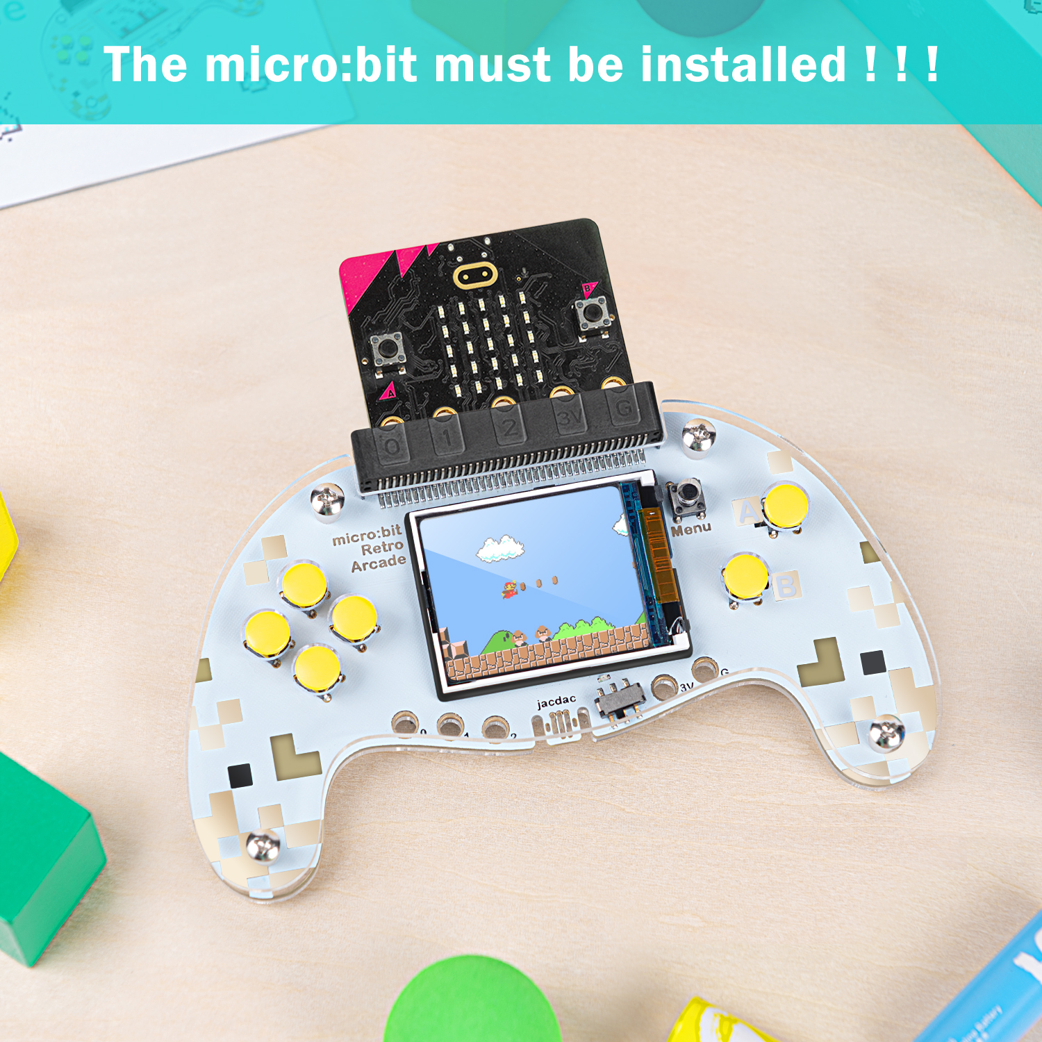 ELECFREAKS microbit Retro Makecode Arcade, Micro:bit Joystick Programming Machine Supports Remote Control(Without Micro:bit)