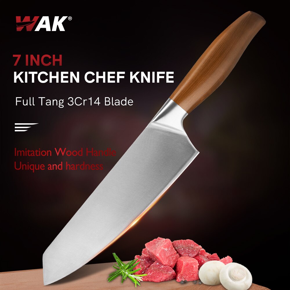 WAK Stainless Steel Japanese Chef Knife Sharply Kitchen Vegetable Meat Fish Knives 430 Hollow Handle Kitchen Knife