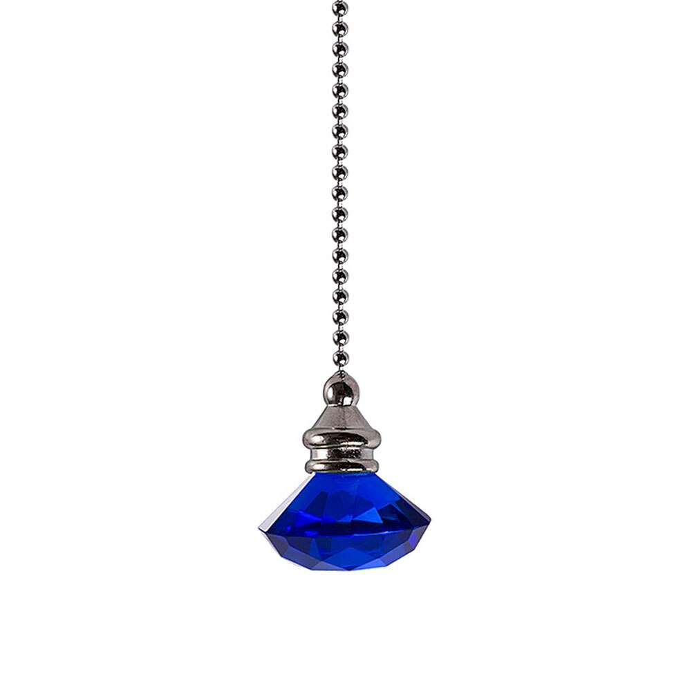 Desk Light Styling Pendant Portable Home Decor Ceiling Fan Wedding Pull Chain Extension Prism Dazzling Crystal Hanging Craft: Mid Blue