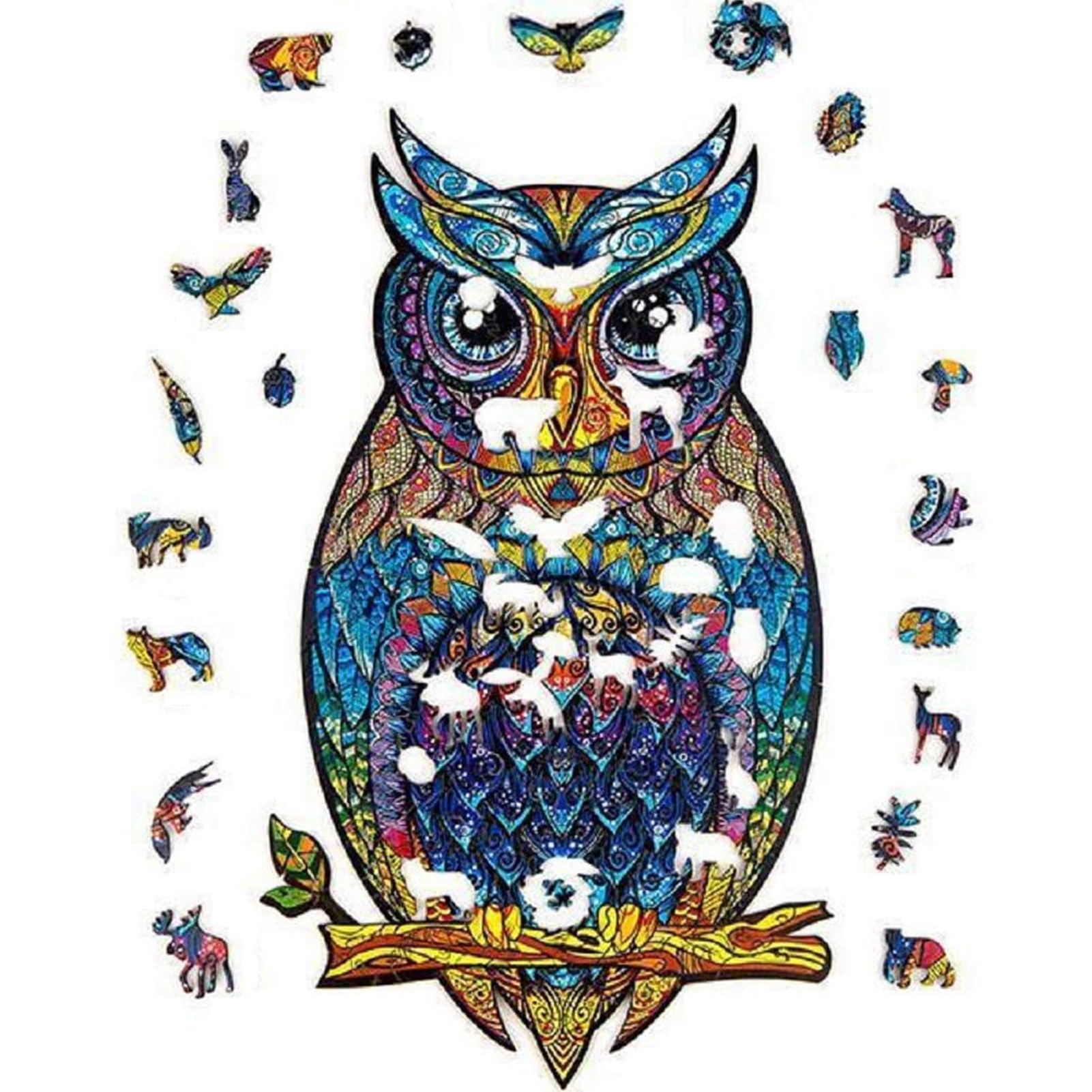 Unique Wooden Jigsaw Puzzles Mysterious Owl Puzzle For Adults Kids Educational Puzzle Fabulous Interactive Games Toy