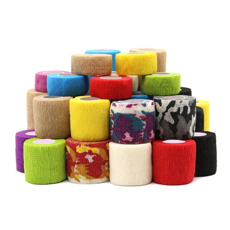 Farverig sport selvklæbende elastisk bandage wrap tape 4.5m elastoplast til knæ støtte puder finger ankel håndflade skulder aflastning