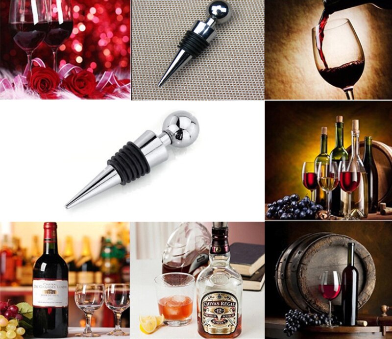 1PC Stainless Steel Wine Bottle Stopper Vacuum Seal Protector Wine Kitchen Restaurant Bar ToolRed Wine Cap Fresh Keeper Storage