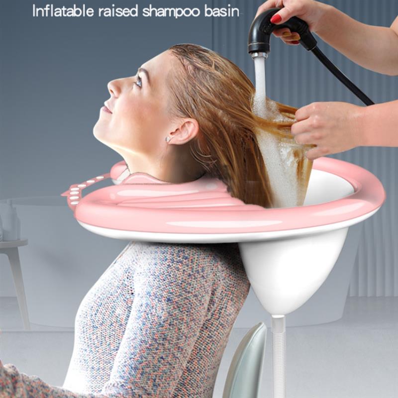 Bassin de lavage de cheveux gonflable Portable, appui-tête gonflable intégré, bassin de shampoing pour cheveux, bol pliable pour femmes enceintes
