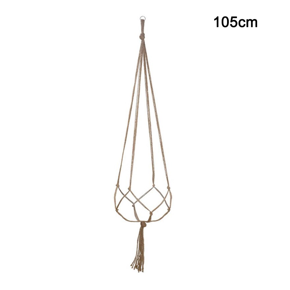 Hanging Baskets Macrame Plant Hanger Flower Pot Holder Hanger Wall Decoration Countyard Garden Jute Rope Braided Craft: 105cm