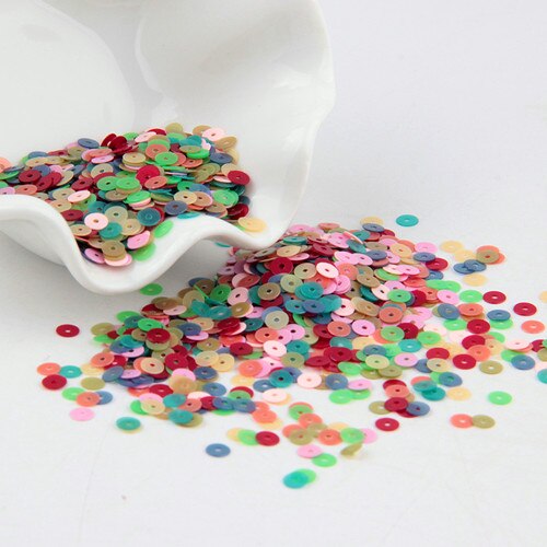 Paillette 4mm mat Sequin Pvc plat rond mat vernis Paillettes couture mariage artisanat femmes vêtements accessoires 20g: Matte mix