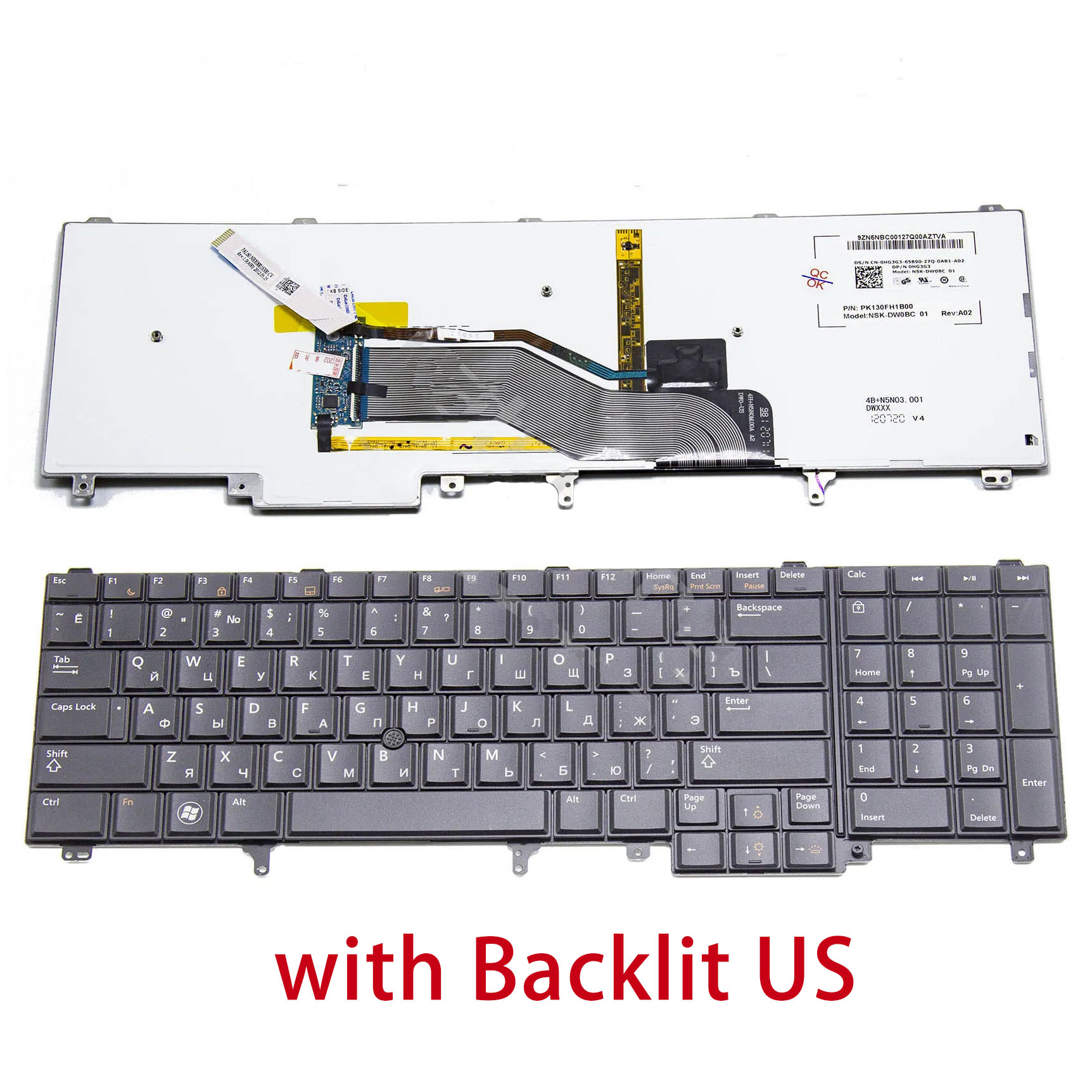 für Dell Breite e6520 e5520 e5530 e6540 e6530 präzision m4600 m6600 m6700 m6800 m4700 Laptop uns tastatur mit hintergrund beleuchtung: Beige