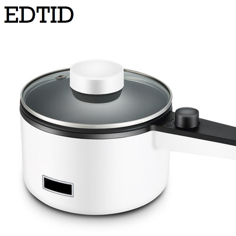 EDTID-olla eléctrica multifuncional, Mini olla antiadherente para cocinar fideos, freír huevos, sopa, calentador, sartén