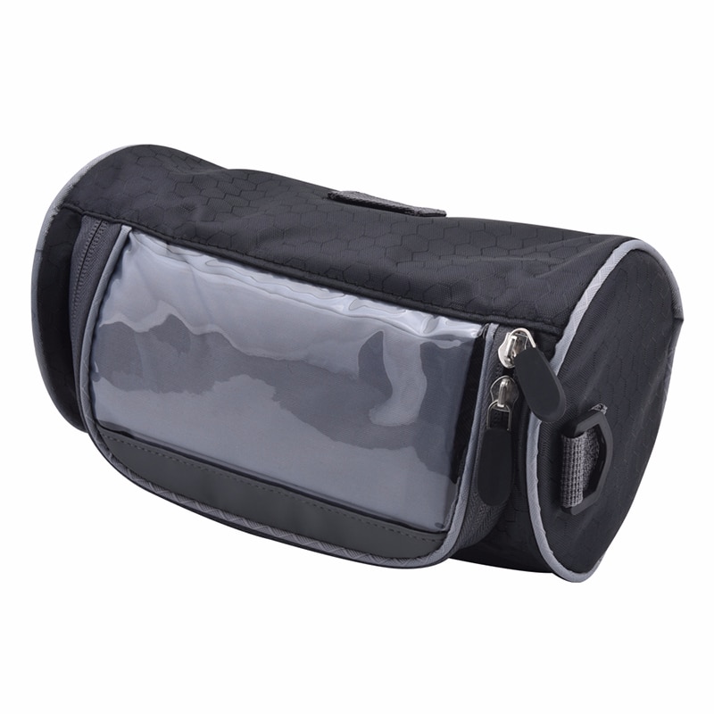 2.5L Windshield Bag Motorcycle Front Handlebar Fork Storage Bag Container Fabric Waterproof Bicycle Front Frame Bag Black