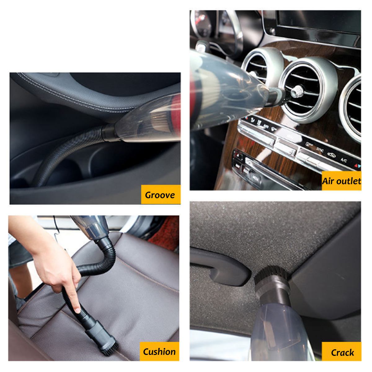 DC 12V Cable/ 120W Usb Cordless Car Vacuum Cleaner Wet and Dry Dual Use Auto Portable Vacuums Cleaner 3500pa for Home Office