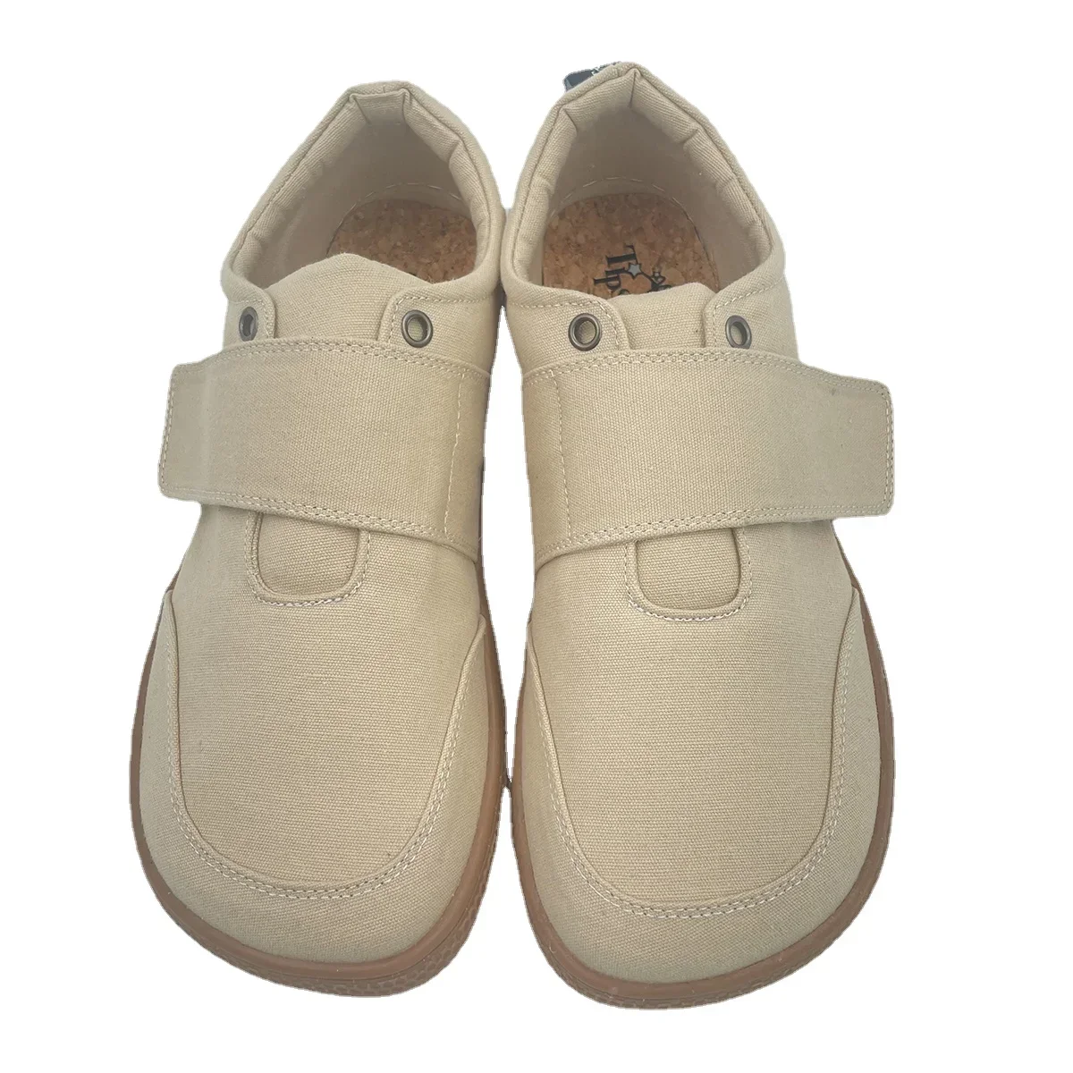 Tipsietoes 2025 Natuurlijk 100% Katoenen Canvas Barefoot Dames Met Platte Zachte Zero Sole Breder Teen Box Lichtgewicht Minimalistisch: Beige / 44