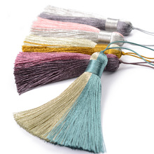 2 Stuks Polyester Zijde Multicolor Braid Kwasten Diy Sieraden Gordijn Decoratieve Accessoires Tas Hanger Dubbele Kleur Tassel Fringe