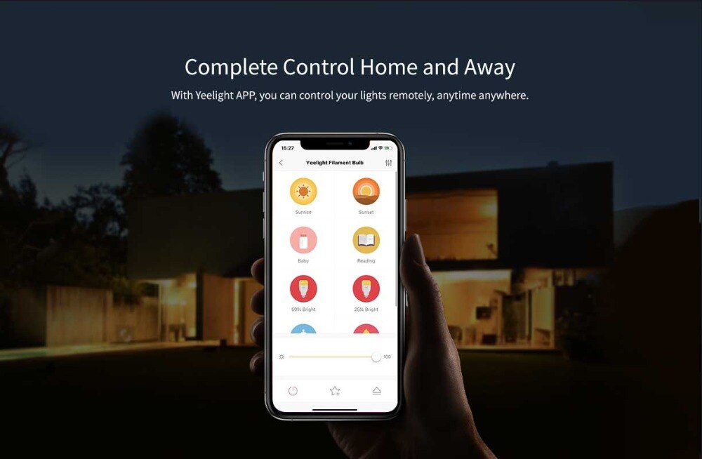 Original Yeelight Smart LED Filament Bulb YLDP23YL 500 Lumens 6W Lemon Smart bulb Work for Apple homekit Smart Home APP