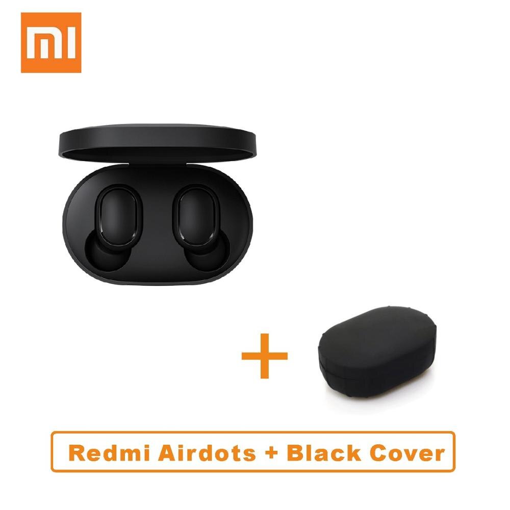 In Stock Original Xiaomi Redmi Airdots TWS Bluetooth Earphone Stereo bass BT 5.0 Eeadphones Mic Handsfree Earbuds AI Control: CN BLACK