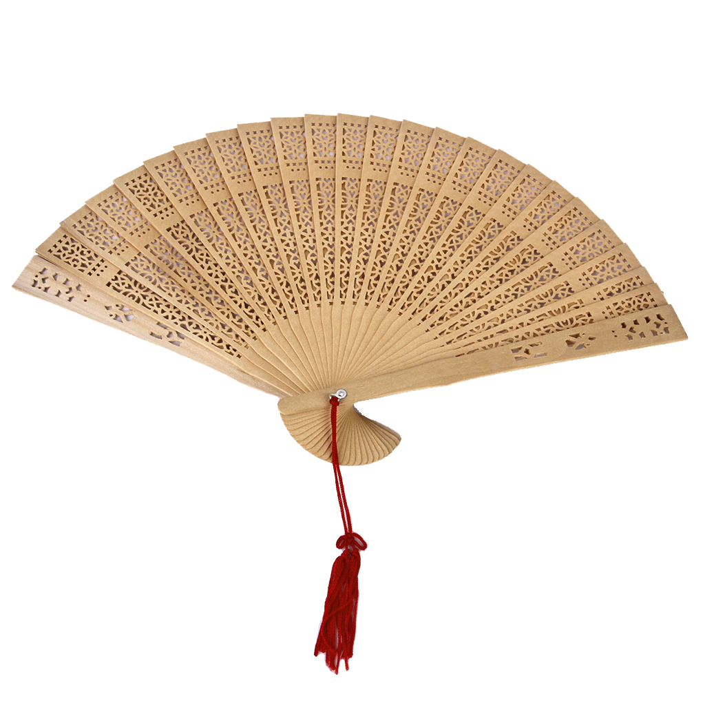 Abanico de mano de sándalo japonés chino perfumado de madera para de boda Cosplay