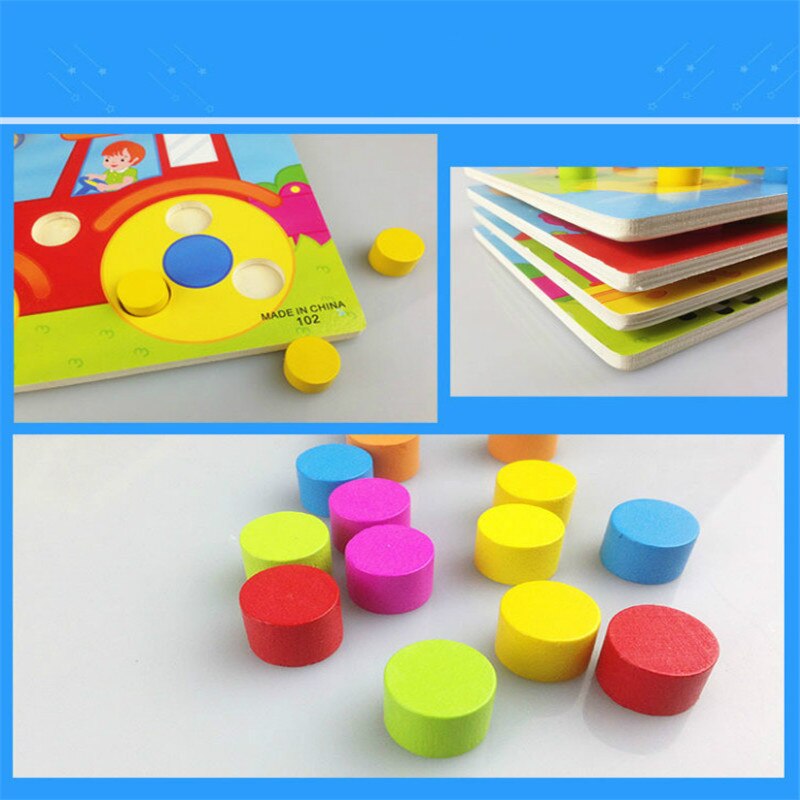 Color Cognition Board Montessori Educational Toys For Children Wooden Toy Jigsaw Kids Early Learning Color Match Game