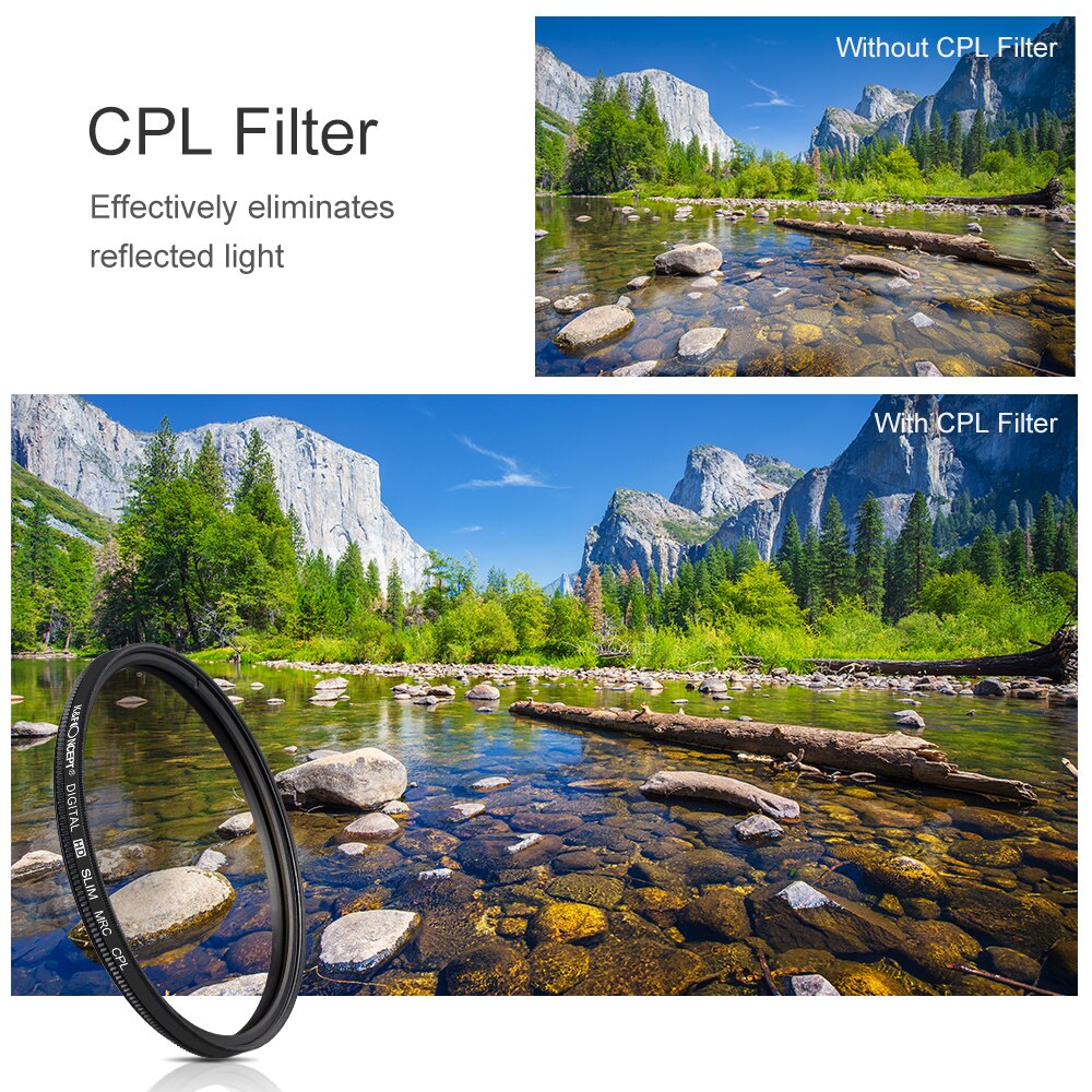 K & F Concept-Polarizador Circular Kit de filtros para lentes ND1000 y CPL con capa múltiple Nano recubierto 49mm 52mm 58mm 62mm 67mm 77mm, 2 uds.