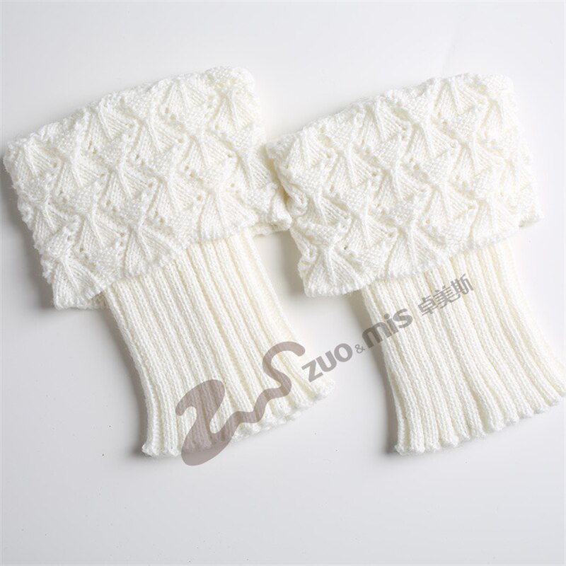 1 pair Women Autumn Winter Casual Leg Warmers Knitted Boot Cover Short Solid Color Socks Foot Warming Cover: WT