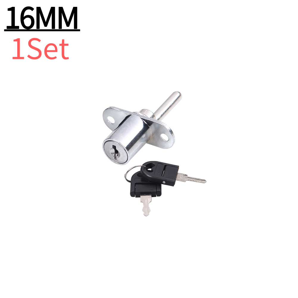 16/19mm Cam Cylinder Triple Lock Zinc Alloy Desk Cabinet Drawer Front Lock With Keys Office Desk Drawer Locks Furniture Hardware: Silver Bronze
