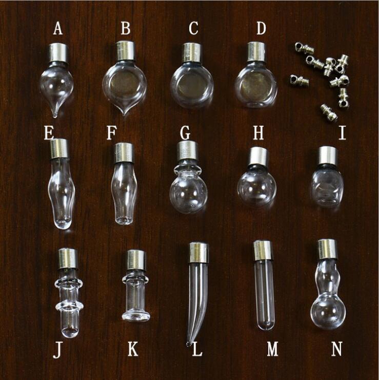 5pcs 6MM drifting glass hand blown bottle shaped bottle mini wishing bottle glass bottle essential oil bottle pendant