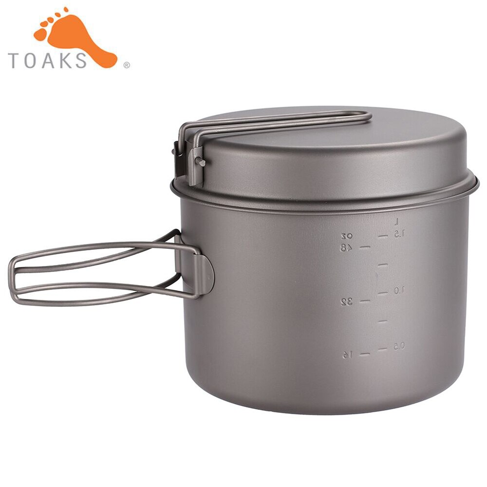 Toaks kokekar sett ultralett titan gryte stekepanne utendørs camping titan bolle titan kopp piknik 1100ml, 1300ml, 1600ml