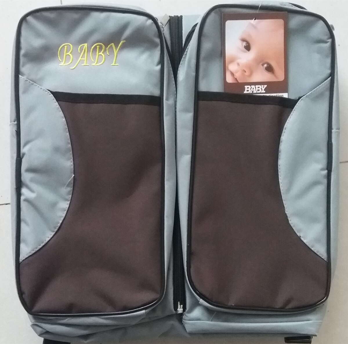 3 en 1-Bolsa de pañales-Moisés de viaje-Estación de cambio cuna de viaje portátil multifunción para recién nacidos bolsas de bebé: C
