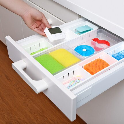 Drawer storage box set kitchen cabinet storage box drawer partition baffle storage slot finishing box