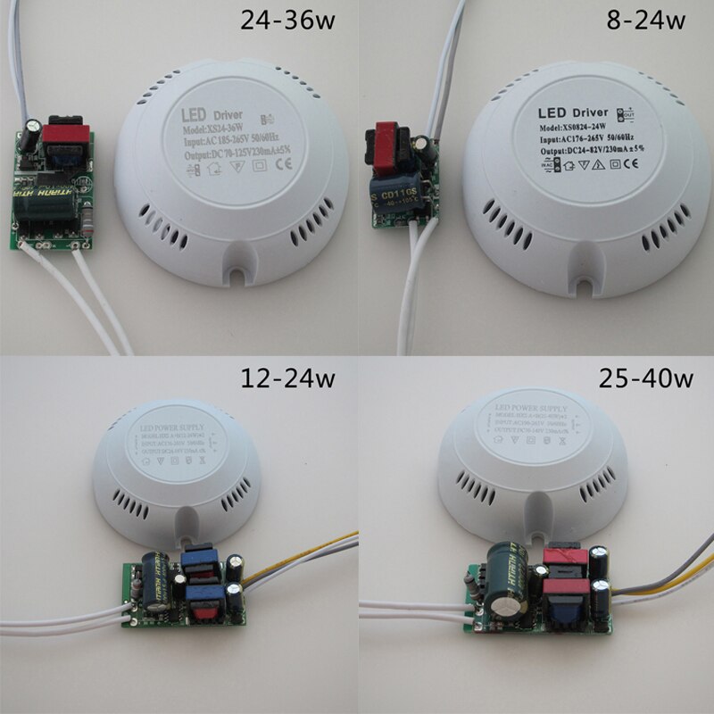 AC 176-265V 8-40W 1* LED Driver Power Supply Adapter For Ceiling Lamp Light Bulb Round Double 8-24W 24-36W 2-24W 24-40W