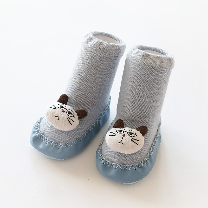 tricot fait à la main dessin animé polaire neige bottes pour bébé fille garçon anti-silp Prewalker chaussons bébé chaussures 0-24 mois: Bleu / 13cm