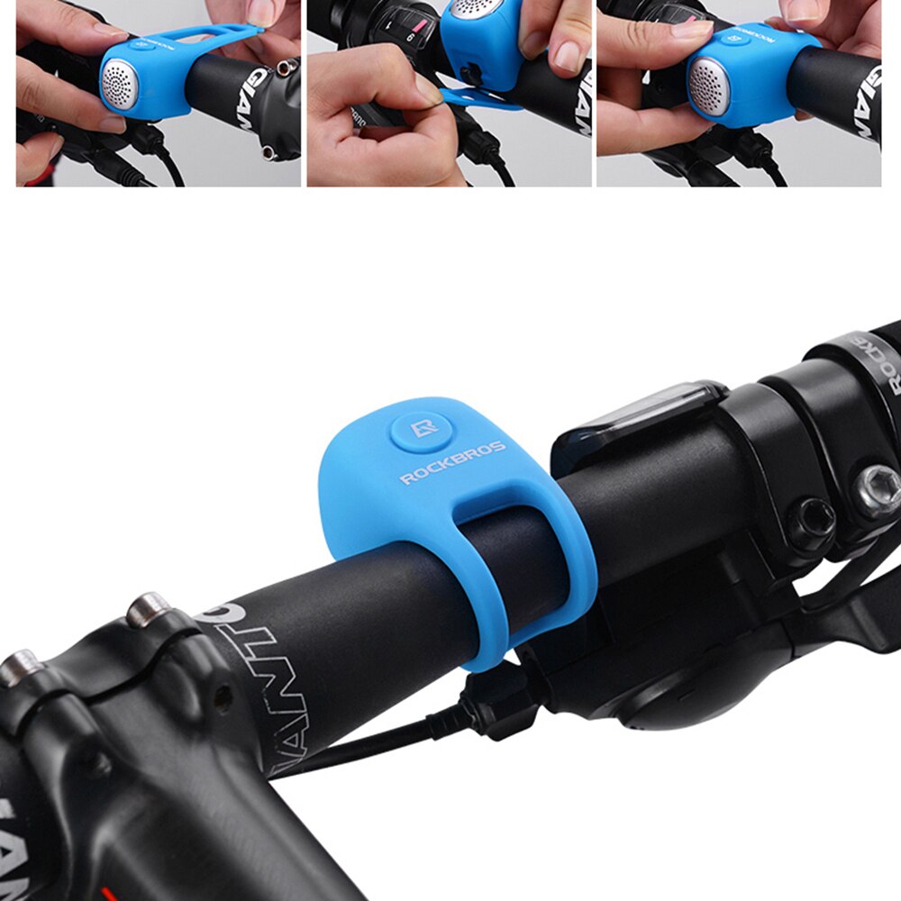 ROCKBROS Elektrische Fietsbel 150dB Waterdicht IPX5 Luid Fietstoetel Verstelbaar Volume Oplaadbaar Door Type-C MTB Racing BMX