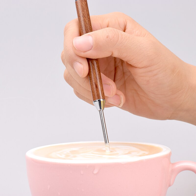 1pc barista tools roestvrijstalen koffiesjablonen latte schuimspatel 1pc koffiezetapparaten diy koffiekunstnaald