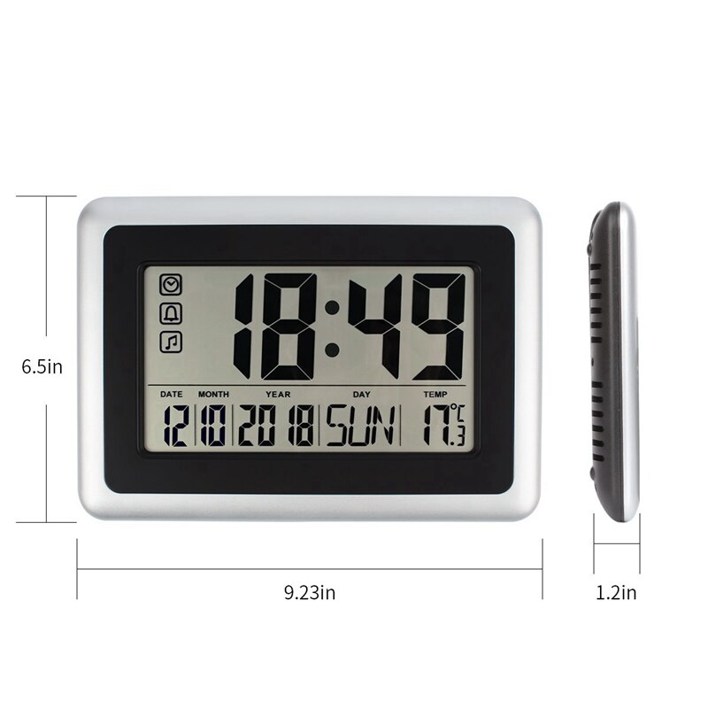Fuloon Orologio da Parete Digitale, 13'' LED Orologio da Parete Digitale Luminosità Regolabile con Timer,Temperatura,Data,Settimana, LED Sveglia da Tavolo con Telecomando per Soggiorno Cucina Ufficio