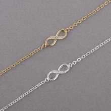 Madeliefjes Een Stuk Mode Crystal Infinity Armband Voor Vrouwen Goud Zilver Armbanden en Armbanden Statement Sieraden pulseira