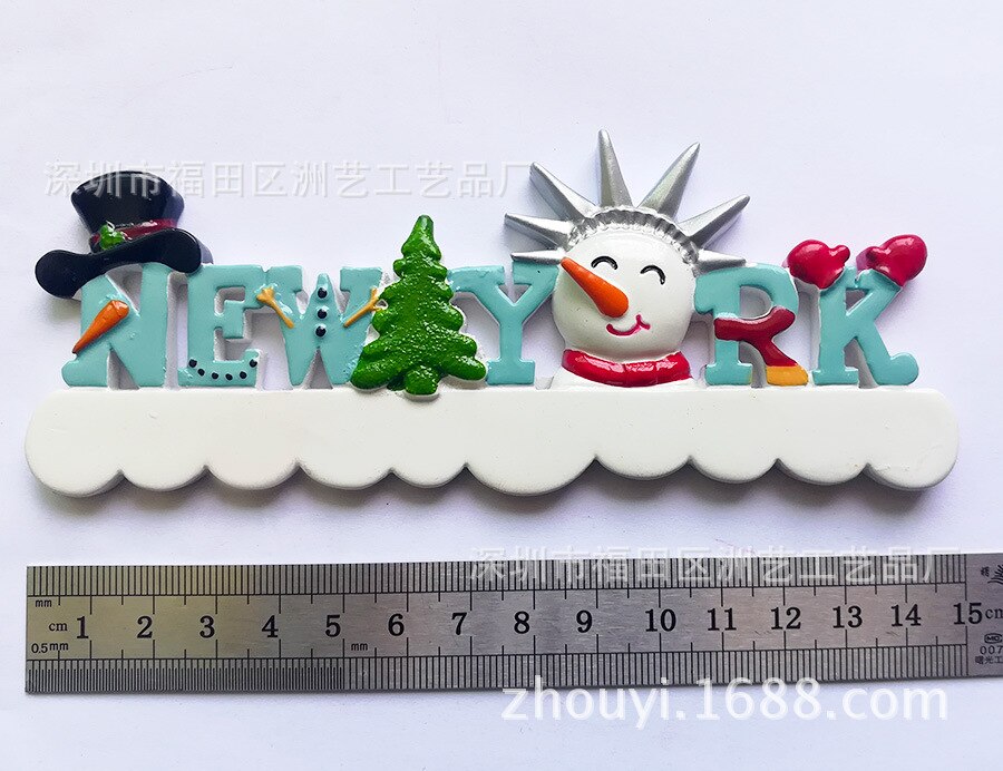 Cartoon 3d Resin Fridge Magnets Canada USA Christmas Festival Year Party Cute Refrigerator Stickers Home Decor Ideas: B