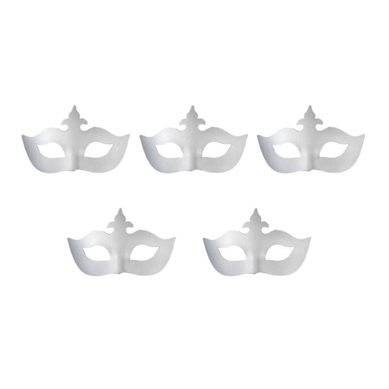 5/9Pcs Diy Handgeschilderde Masker Milieuvriendelijke Pulp Leeg Masker Overschilderbaar Gezicht Cover Voor Kleuterschool Dans Festival partij Voeren: style8 5pcs