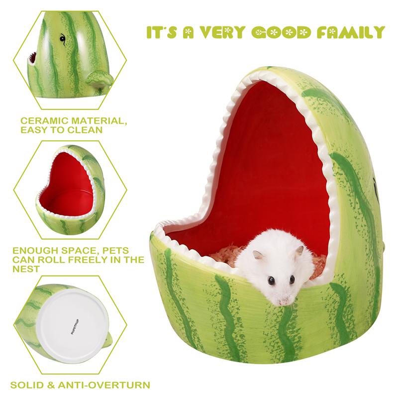 Kreative Keramik Hamster Haus Karikatur Wassermelone Hai bilden Kleine Ebene Haustier Verschachtelung Lebensraum KäFeige Zubehör Haustier Haus