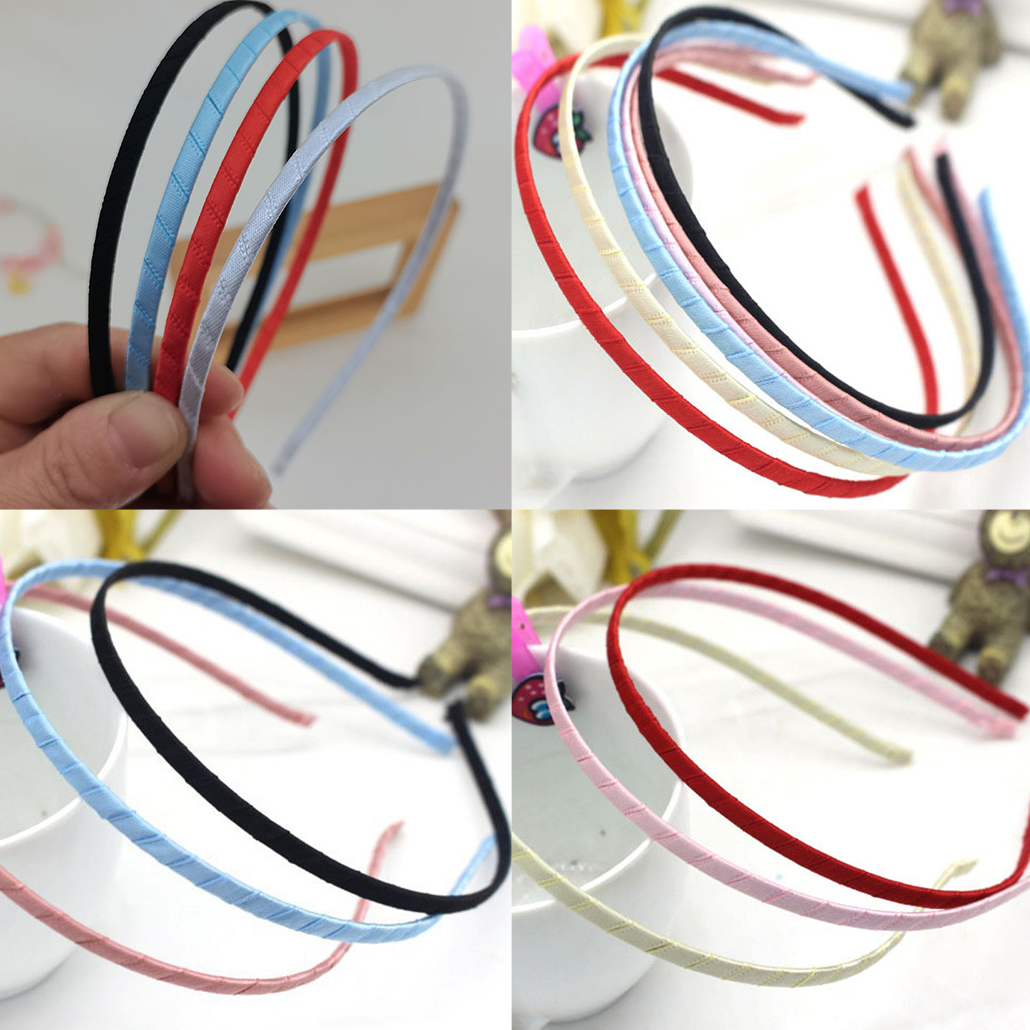 Diadema de tela de 5mm para niños, diadema de Aro para la cabeza, banda para el cabello, diadema para niños, ajuste de Base delgada estrecha, accesorios para el cabello DIY