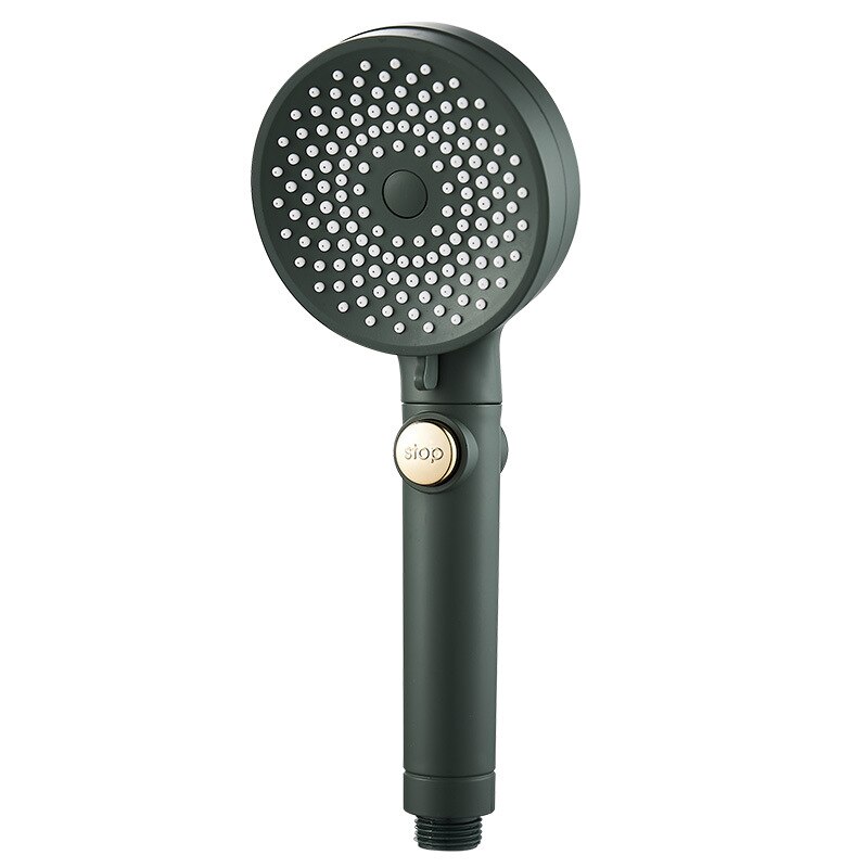 Wysokociśnieniowa głowica prysznicowa regulowana 3 tryby zielony czarny jeden klucz robić zatrzymania oszczędzania wody ręczny prysznic łazienkowy: zielony głowa