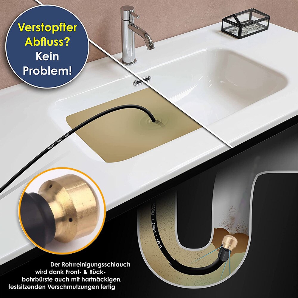Manguera de limpieza de agua de drenaje de alcantarillado, limpiador de tuberías, manguera de agua de alta presión con boquilla, para Lavor/karcher k2k5/parkside herramientas adaptador limpiador a presión,jet nozzle