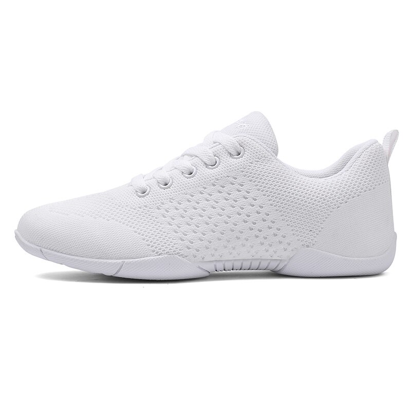 White Aerobic Shoes Children's Adult Fitness Shoes Gymnastics Sports Dance Shoes for Women Cheerleading Shoes Women's Square: 35