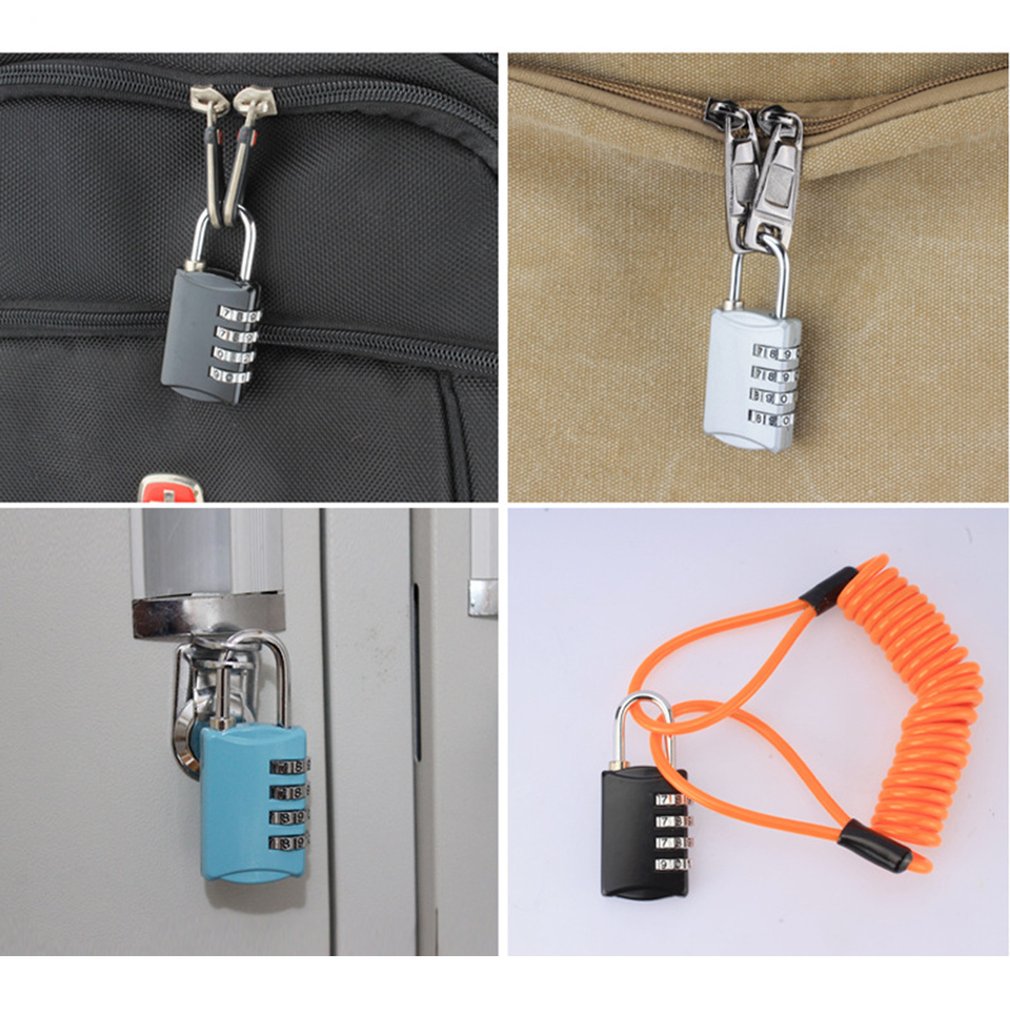 Luggage Travel Lock 4 Dial Travel Padlock Password Lock for Luggage Suitcase Baggage Toolbox Gym Locker Metal Code Password Lock