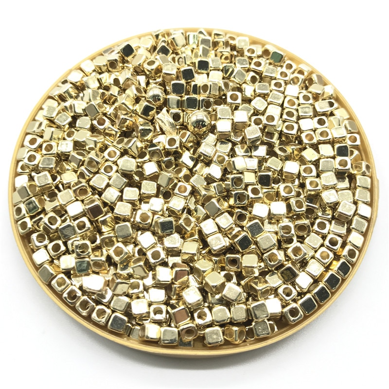 200Pcs 4mm Acryl Plated CCB Vierkante Zaad Ruimte Kralen voor Sieraden Maken DIY Armband Kettingen: 04