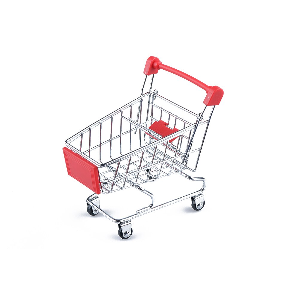 Eco-vriendelijke Kids Miniatuur Mini Shopping Trolley Simulatie Boodschappen Speelgoed Spelen Meisjes Speelgoed Voor Kinderen Telefoon Houder: Rood