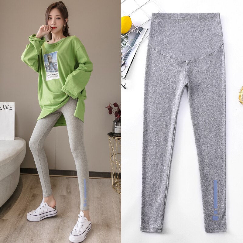 Vroege herfst dragen hoge taille buiklift broek leggings puur katoen patroon print zwangerschapsbroek zwangerschapskleding 2213