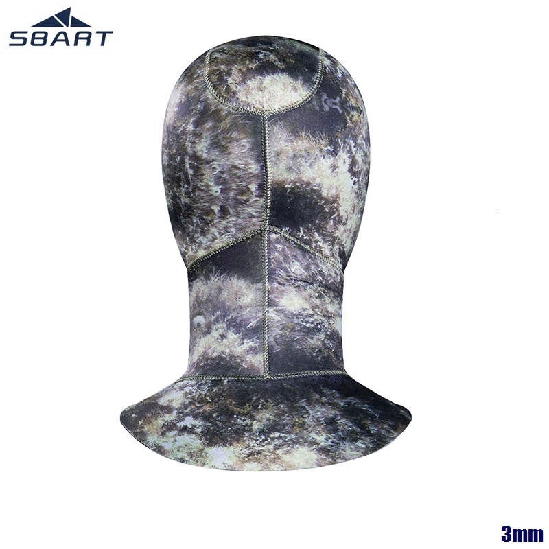 SBART 3mm Neoprene Men Women Scuba Diving Snorkeling Neck Hat Full Face Mask Waterproof Warm Spearfishing Swimming Hood Cap