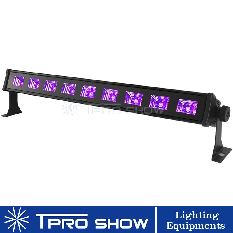 Barra de luz LED negra lineal de 27W, barra de luz UV de 9x3W para pared, luz negra de discoteca que brilla en la oscuridad para Club DE DJ, en casa: Enchufe europeo