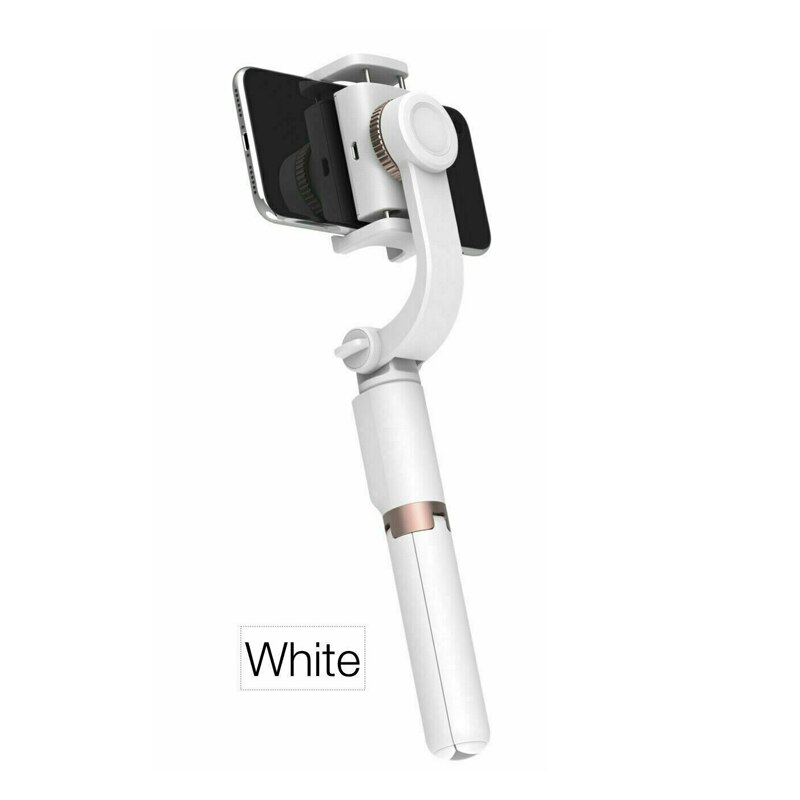 1-Axis Handheld Gimbal Stabilisator Mobiele Telefoon Gyro-Stabilisator Video Statief 360 ° Anti-Shake S-Stick Bluetooth Afstandsbediening: White