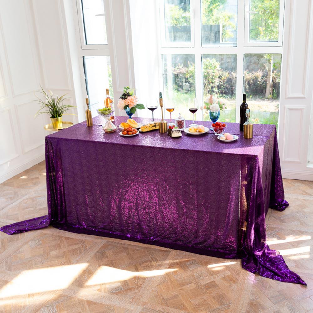 Sequin Tablecloth Shiny Polyester Party Table Cover Exquisite Detailed Party Table Cover for Hotel Dining Table Cover
