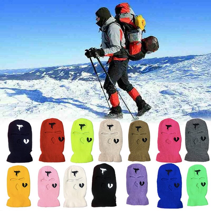 Passamontagna per casco da motociclista Bandana da uomo nera antivento moto Scooter maschera da sci a maglia calda cappello invernale copricapo sciarpa maschera